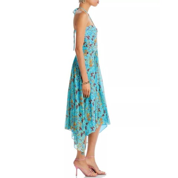 A.L.C. 'Violet' Printed Silk Halter Midi-Dress, Grotto Multi - Picture 3 of 5